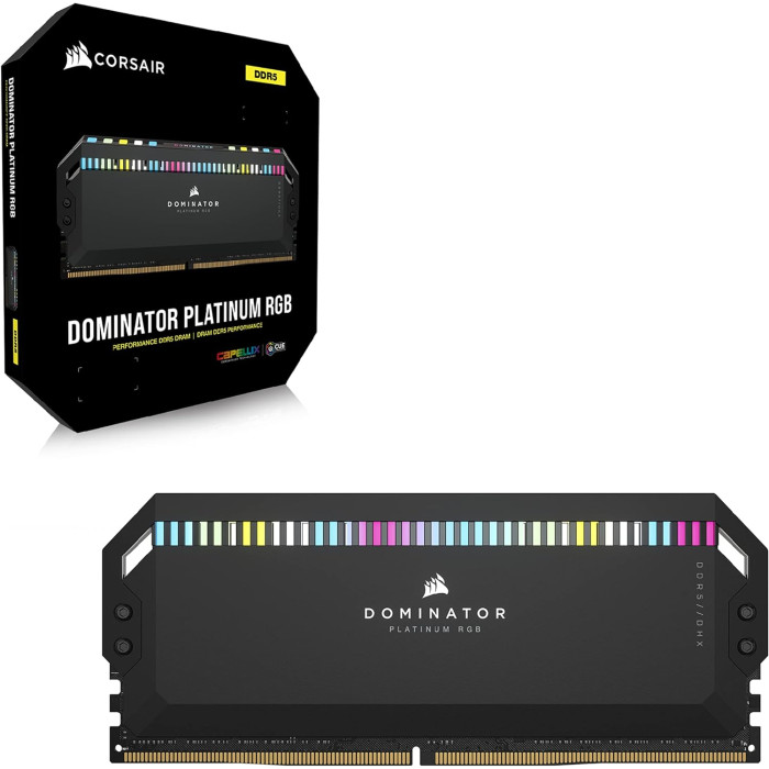Corsair 64 GB (2x32GB) DDR5 5200 MHz Dominator Platinum RGB (CMT64GX5M2B5200C40)