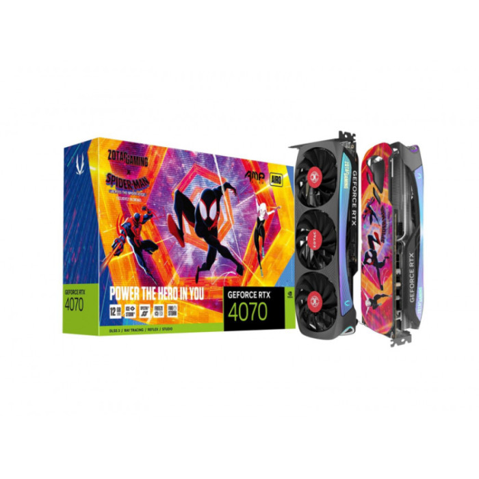 Відеокарта Zotac GAMING GeForce RTX 4070 AMP AIRO SPIDER-MAN (ZT-D40700F-10SMP)
