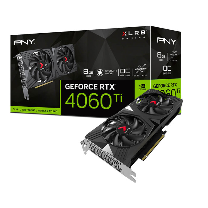PNY GeForce RTX 4060 Ti 8GB OC XLR8 Gaming VERTO Dual Fan (VCG4060T8DFXPB1-O)