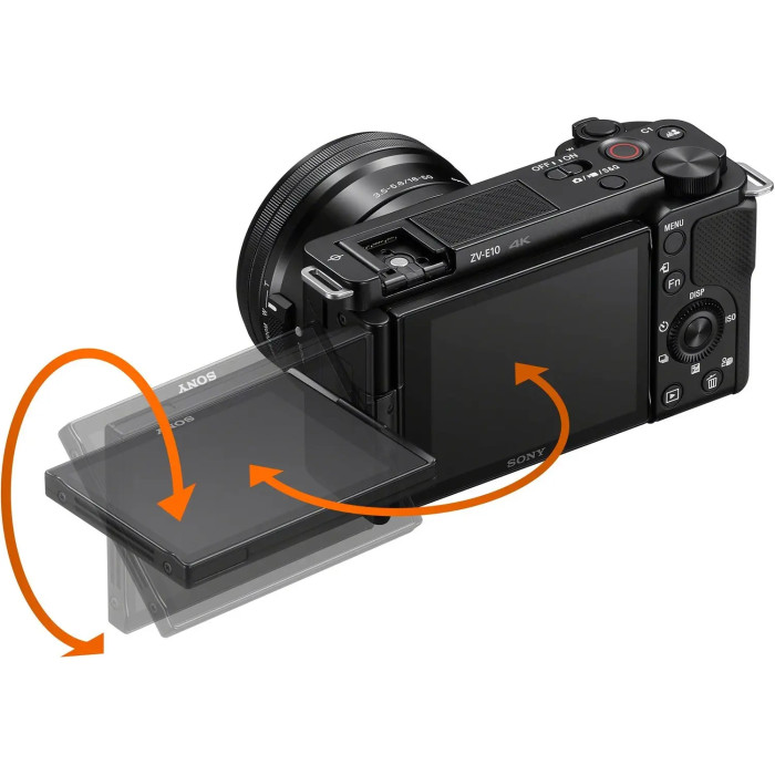 Компактний фотоапарат зі змінним об'єктивом Sony ZV-E10 body Black (ILCZVE10B.CEC)