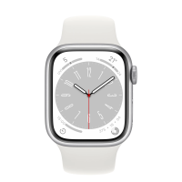 Смарт-годинник Apple Watch Series 8 GPS + Cellular 45mm Silver Aluminum Case with White S. Band (MP4J3)