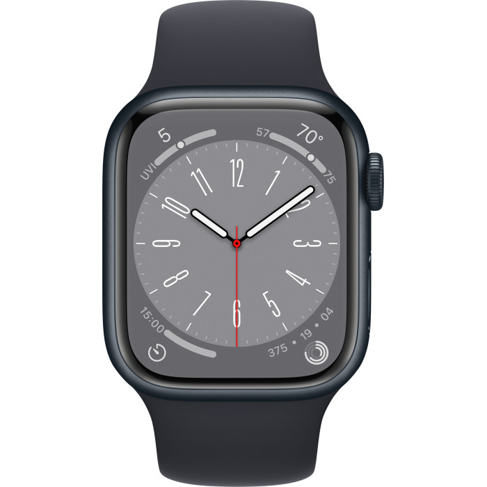 Смарт-годинник Apple Watch Series 8 GPS 41mm Midnight Aluminum Case w. Midnight Sport Band (MNP53)