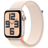 Apple Watch SE 2 GPS 44mm Starlight Aluminium Case with Starlight Sport Loop (MRE63)