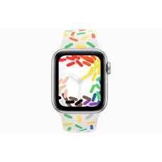 Apple Watch SE GPS 40mm Silver Aluminum Case with Pride Edition Sport Band - M/L (MNJV3 + MRTM3)
