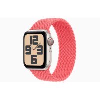 Apple Watch SE2 GPS + Cellular 40mm Starlight Aluminum Case with Guava Braided Solo Loop - Size 3 (MRWF3 + MT753)