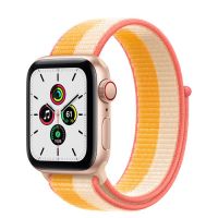 Apple Watch SE GPS + Cellular 40mm Gold Aluminum Case w. Maize/White S. Loop (MKQP3)