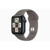 Apple Watch SE 2 GPS 40mm Midnight Aluminum Case with Clay Sport Band - SM (MRTR3 + MT373)