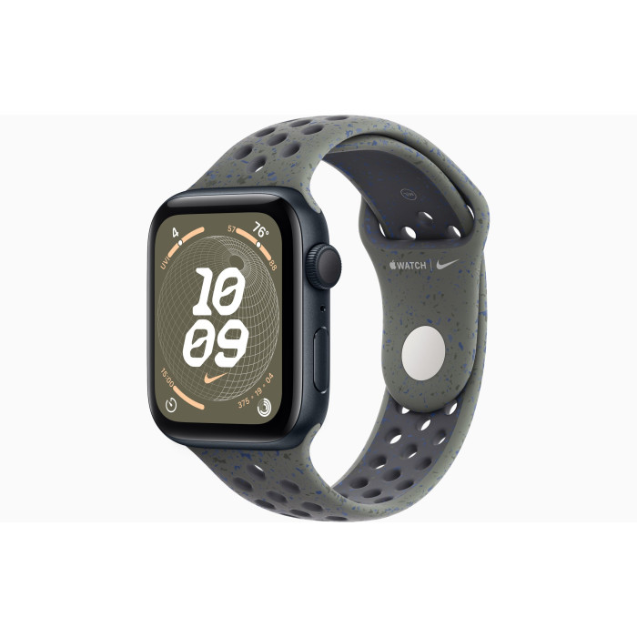 Apple Watch SE 2 GPS 44mm Midnight Aluminum Case with Cargo Khaki Nike Sport Band - SM (MRTX3 + MUVC3)