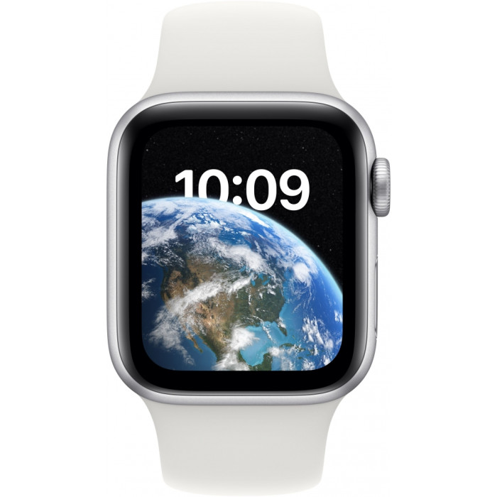 Смарт-годинник Apple Watch SE 2 GPS 44mm Silver Aluminum Case with White Sport Band (MNK23)