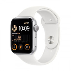 Смарт-годинник Apple Watch SE 2 GPS 44mm Silver Aluminum Case with White Sport Band - M/L (MNTJ3)