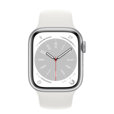 Смарт-годинник Apple Watch Series 8 GPS + Cellular 45mm Silver Aluminum Case with White S. Band (MP4J3)