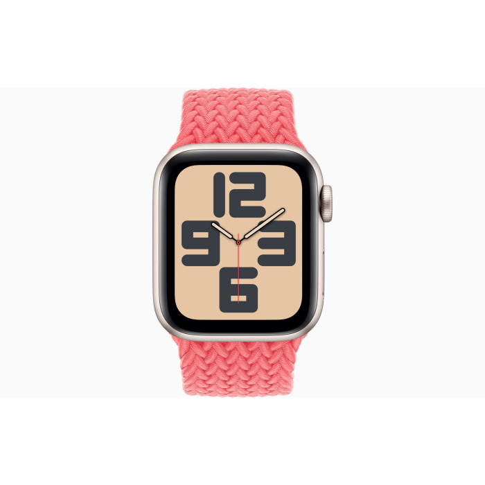 Apple Watch SE2 GPS + Cellular 40mm Starlight Aluminum Case with Guava Braided Solo Loop - Size 3 (MRWF3 + MT753)