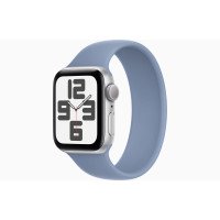 Apple Watch SE 2 GPS 40mm Silver Aluminum Case with Winter Blue Solo Loop - Size 9 (MRTT3 + MTAU3)