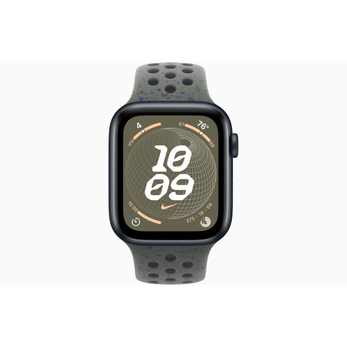 Apple Watch SE 2 GPS 44mm Midnight Aluminum Case with Cargo Khaki Nike Sport Band - SM (MRTX3 + MUVC3)