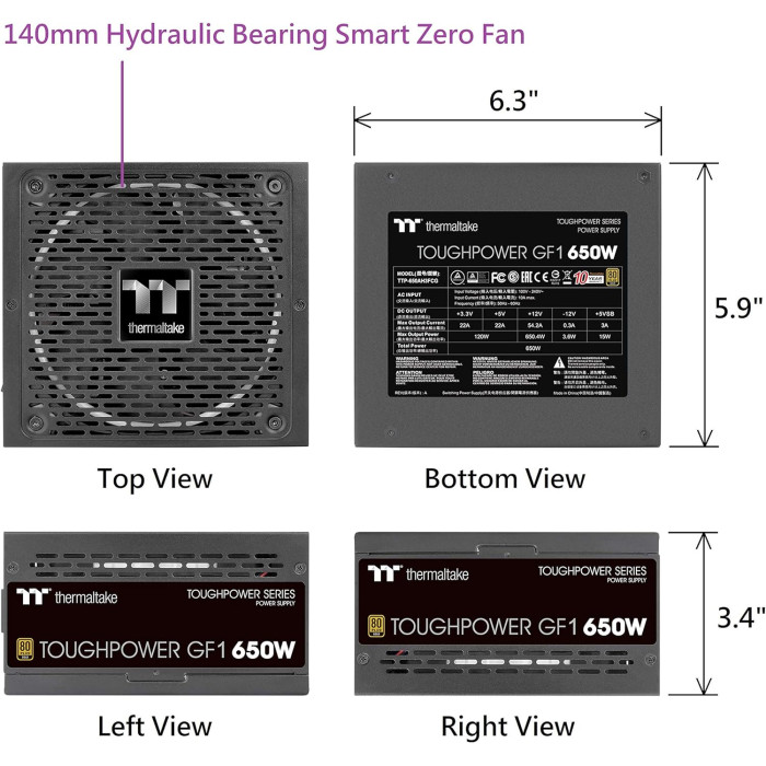 Блок живлення Thermaltake Toughpower GF1 850W (PS-TPD-0850FNFAGE-1)