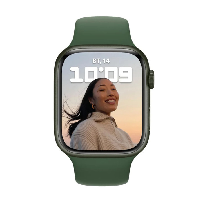 Apple Watch Series 7 GPS 45mm Green Aluminum Case With Green Sport Band (MKN73) Уценка Open Box