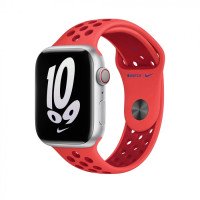 APPLE WATCH SE2 GPS 40MM SILVER ALUMINUM CASE WITH Bright Crimson/Gym Red Nike Sport Band M/L (MNJV3 + MPGY3)