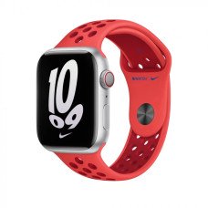APPLE WATCH SE2 GPS 40MM SILVER ALUMINUM CASE WITH Bright Crimson/Gym Red Nike Sport Band M/L (MNJV3 + MPGY3)