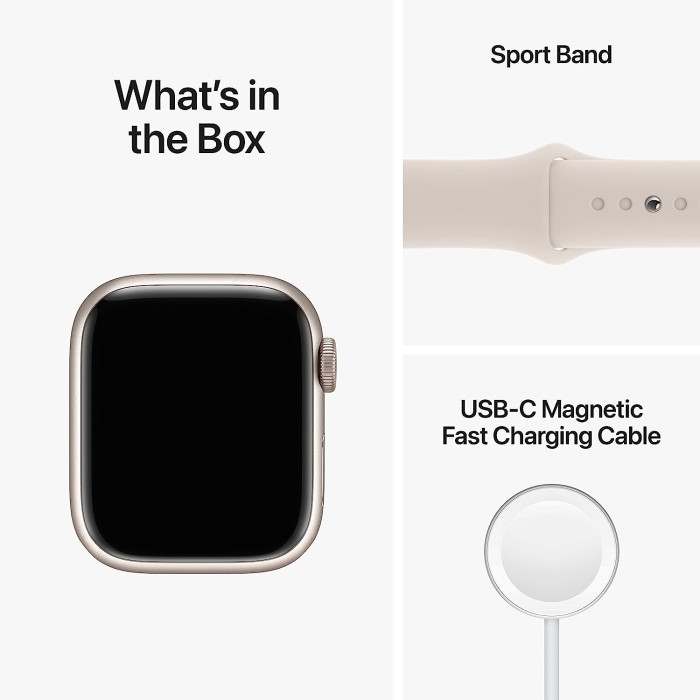 Apple Watch Series 8 GPS + Cellular 41mm Starlight Aluminum Case with Starlight Sport Band (MNJ03/MNHY3)