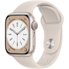 Apple Watch Series 8 GPS 41mm Starlight Aluminum Case w. Starlight S. Band - M/L (MNUF3)