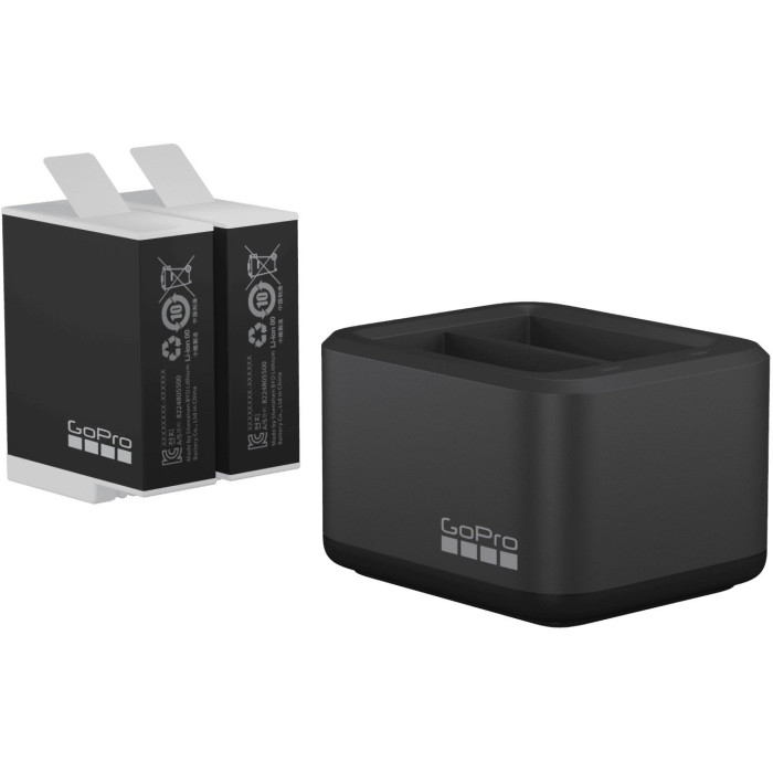 Подвійний зарядний пристрій Акумулятор 2 шт. GoPro Dual Battery Charger + battery Enduro 2 pcs for HERO11/10/9 (ADDBD-211)