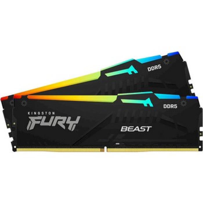 Пам'ять для настільних комп'ютерів Kingston FURY 32 GB (2x16GB) DDR5 5200 MHz Beast RGB (KF552C40BBAK2-32)