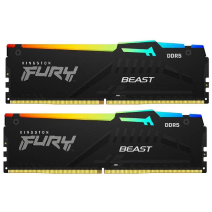Пам'ять для настільних комп'ютерів Kingston FURY 16 GB (2x8GB) DDR5 5200 MHz Beast RGB (KF552C40BBAK2-16)