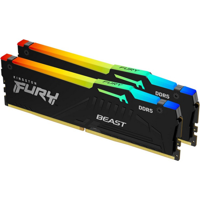 Пам'ять для настільних комп'ютерів Kingston FURY 32 GB (2x16GB) DDR5 5200 MHz Beast RGB (KF552C40BBAK2-32)
