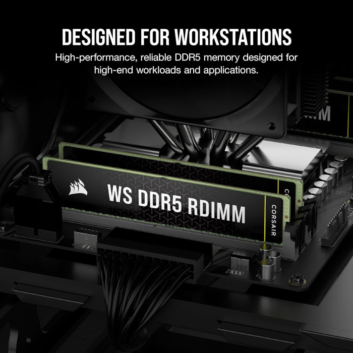 Пам'ять для настільних комп'ютерів Corsair WS DDR5 ECC RDIMM 128GB (4 x 32GB) DDR5 DRAM 5600MTs CL40 Memory Kit (CMA128GX5M4B5600C40)
