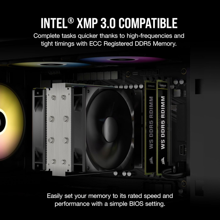 Пам'ять для настільних комп'ютерів Corsair WS DDR5 ECC RDIMM 128GB (4 x 32GB) DDR5 DRAM 5600MTs CL40 Memory Kit (CMA128GX5M4B5600C40)