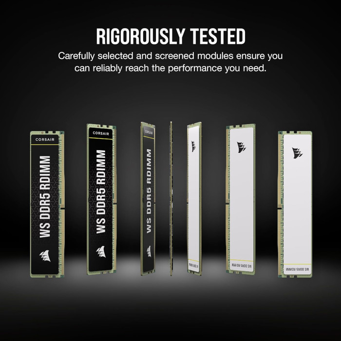 Пам'ять для настільних комп'ютерів Corsair WS DDR5 ECC RDIMM 128GB (4 x 32GB) DDR5 DRAM 5600MTs CL40 Memory Kit (CMA128GX5M4B5600C40)