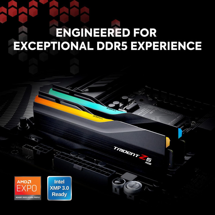 Пам'ять для настільних комп'ютерів G.Skill 32 GB (2x16GB) DDR5 RAM (Intel XMP 3.0 &amp;amp;amp; AMD Expo) 6000 MHz Trident Z5 RGB Matte Black (F5-6000J3636F16GA2-TZ5RK)