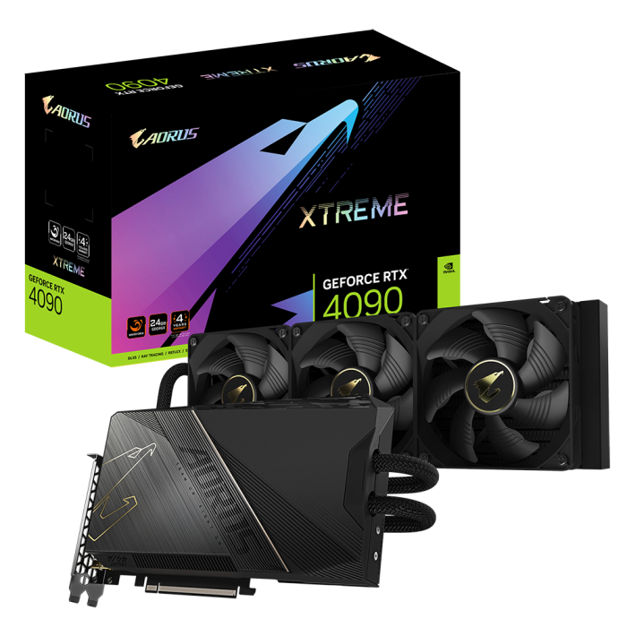 Відеокарта GIGABYTE AORUS GeForce RTX 4090 XTREME WATERFORCE 24G (GV-N4090AORUSX W-24GD)