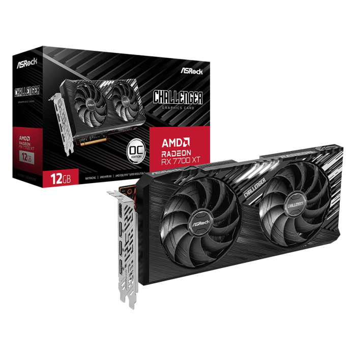 Відеокарта ASRock Radeon RX 7700 XT Challenger 12GB OC (RX7700XT CL 12GO)