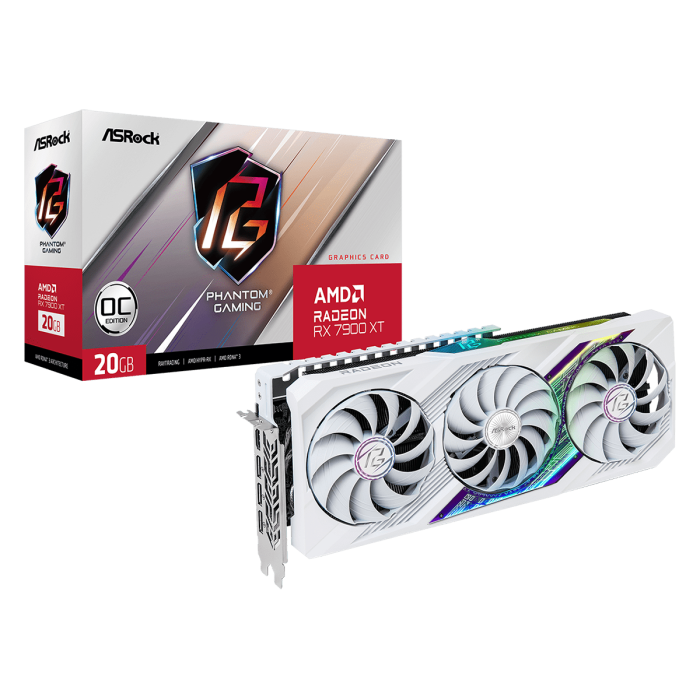 Відеокарта ASRock RX 7900 XT Phantom Gaming White 20GB OC (RX7900XT PGW 20GO)