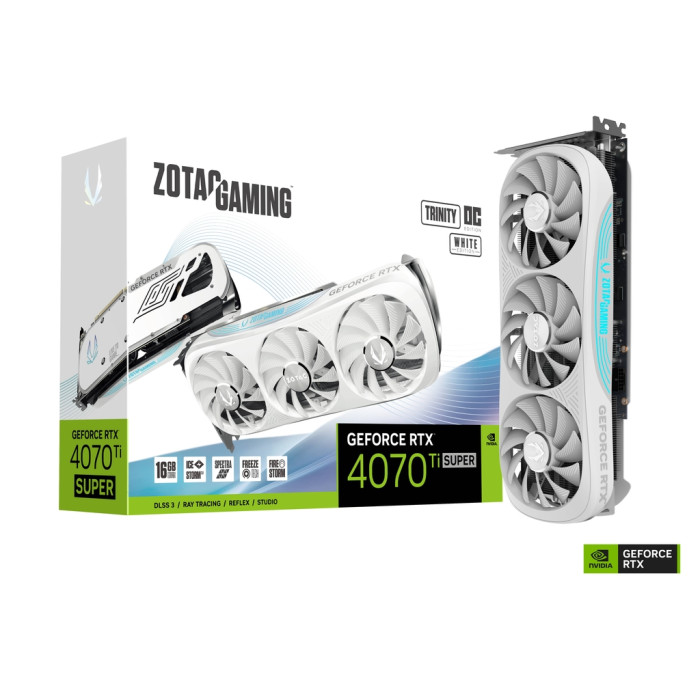Відеокарта Zotac GAMING GeForce RTX 4070 Ti SUPER Trinity OC White Edition 16GB (ZT-D40730Q-10P)