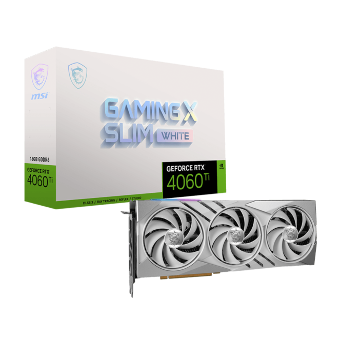 Відеокарта MSI GeForce RTX 4060 Ti GAMING X SLIM WHITE 16G (912-V517-012)
