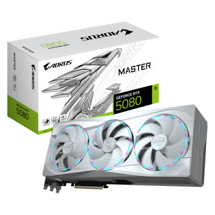 Видеокарта GIGABYTE AORUS GeForce RTX 5080 MASTER ICE 16G (GV-N5080AORUSM ICE-16GD)