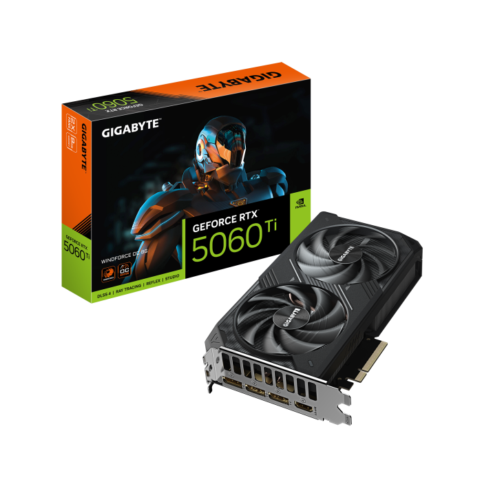 Видеокарта GIGABYTE GeForce RTX 5060 Ti WINDFORCE OC 8G (GV-N506TWF2OC-8GD)