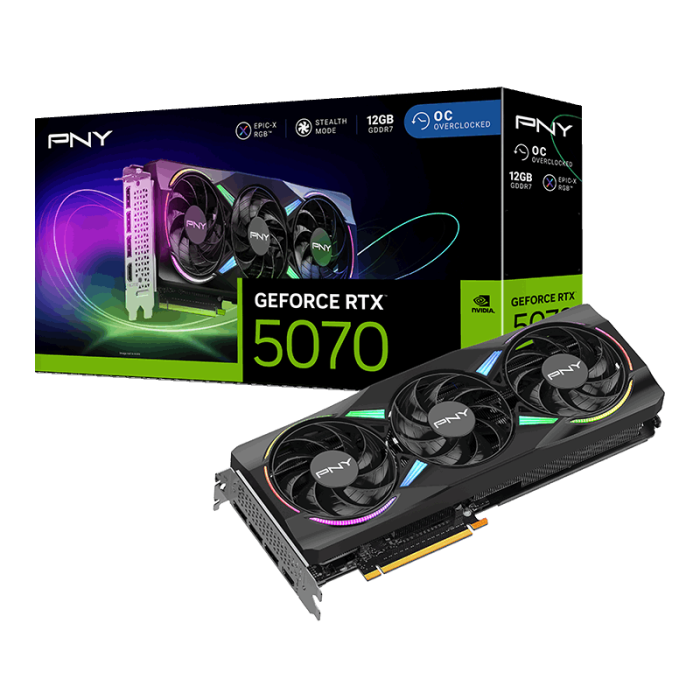 Видеокарта PNY GeForce RTX 5070 ARGB EPIC-X RGB Overclocked Triple Fan (VCG507012TFXXPB1-O)