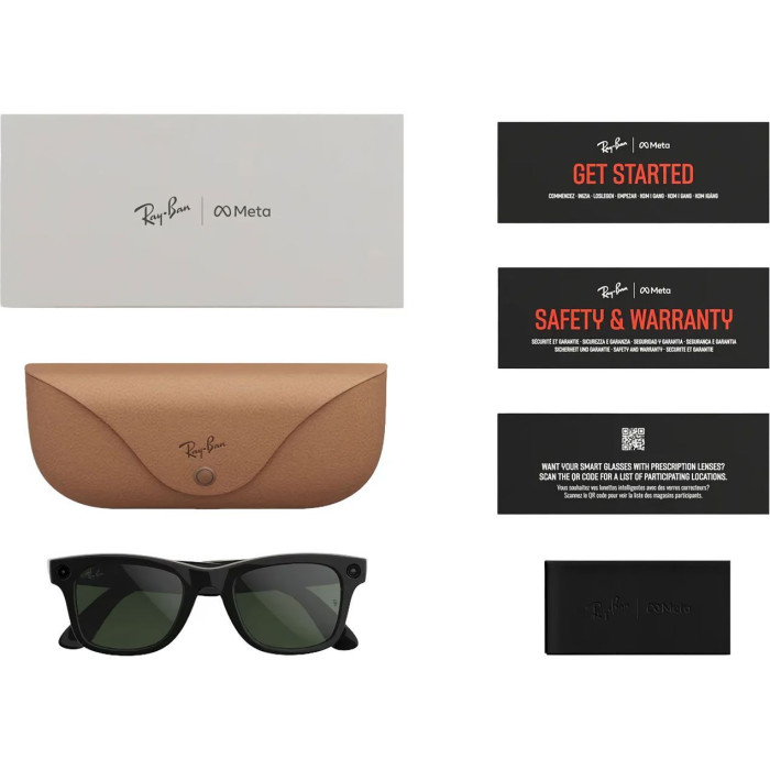 Смарт-очки Ray-Ban Meta Wayfarer Gen 2 Stand.Shiny B. Frame/Clear to Graphite Green Transit.Lens (RW4012 601/1M 50-22)