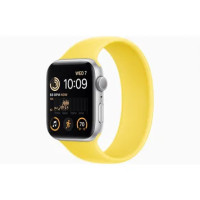 Apple Watch SE 2 GPS 44mm Silver Aluminum Case with Canary Yellow Solo Loop  (MNLD3 + MQW33)