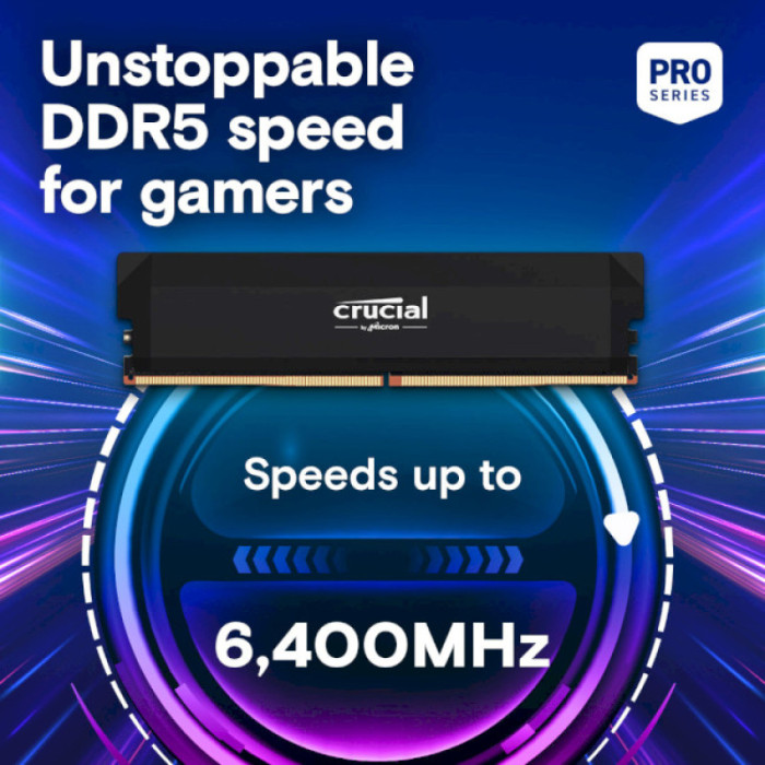 Пам'ять для настільних комп'ютерів Crucial 32 GB (2x16GB) DDR5 6400 MHz Pro Overclocking (CP2K16G64C38U5B)