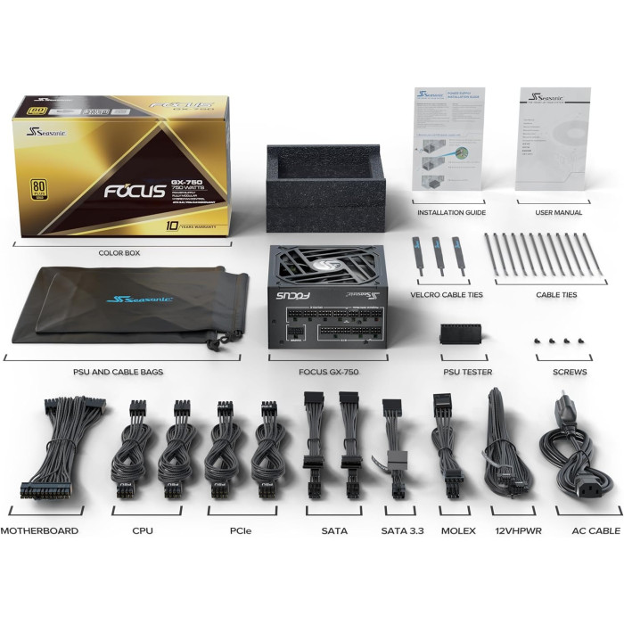 Блок живлення SeaSonic Focus GX-750W ATX 3.0 (SSR-750FX3)