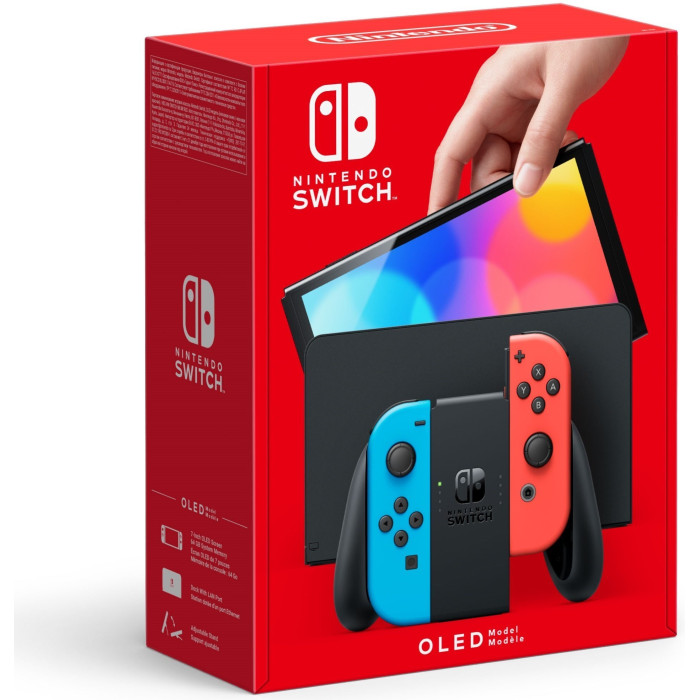 Портативна ігрова приставка Nintendo Switch OLED with Neon Blue and Neon Red Joy-Con (045496453442)