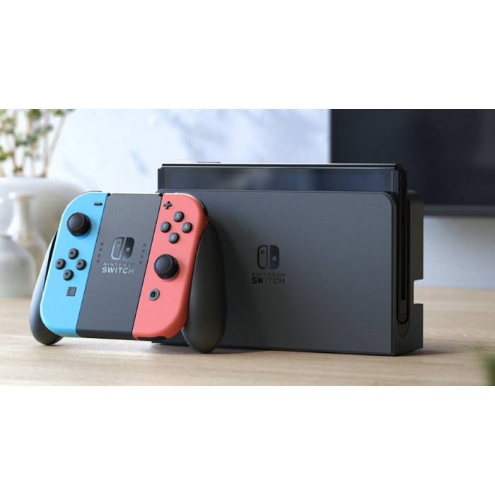 Портативна ігрова приставка Nintendo Switch OLED with Neon Blue and Neon Red Joy-Con (045496453442)