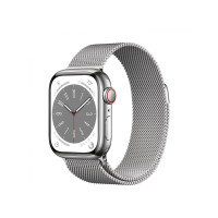 Apple Watch Series 8 GPS + Cellular 45mm Silver S. Steel Case w. Milanese Loop Silver (MNKG3/MNKJ3)