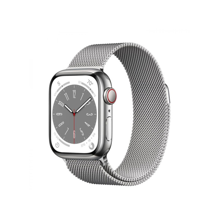 Apple Watch Series 8 GPS + Cellular 45mm Silver S. Steel Case w. Milanese Loop Silver (MNKG3/MNKJ3)