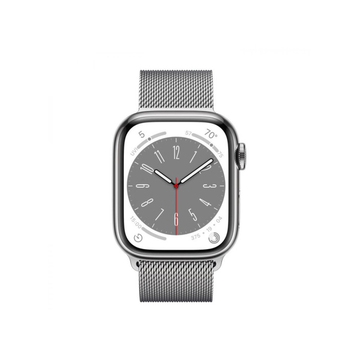 Apple Watch Series 8 GPS + Cellular 45mm Silver S. Steel Case w. Milanese Loop Silver (MNKG3/MNKJ3)