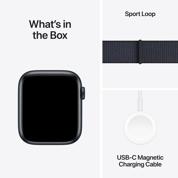 Apple Watch SE 2 GPS 44mm Midnight Aluminium Case w. Ink Sport Loop (MXEP3/MXG33/MXGN3)